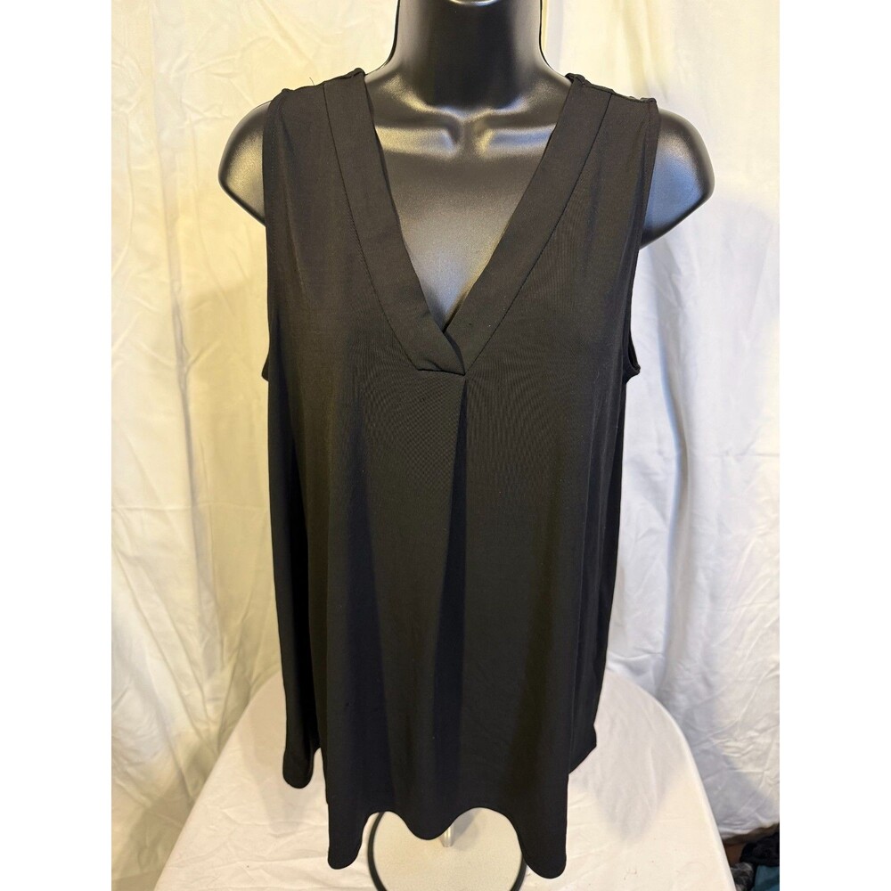 Black Vneck Tunic Top Sleeveless Dark Academia Gothic Whimysgoth Women's Medium